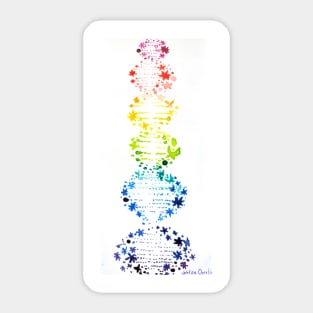 Colorful rainbow DNA Sticker